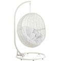 Modway Furniture Hide Outdoor Patio Swing Chair with Stand, White EEI-2273-WHI-WHI